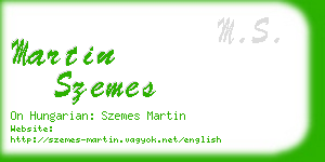 martin szemes business card